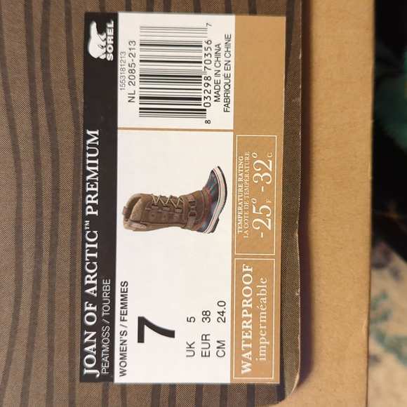 NIB SOREL 'Joan of Arctic Premium' Waterproof Snow Boots in Peatmoss Size 7 - Picture 8 of 12